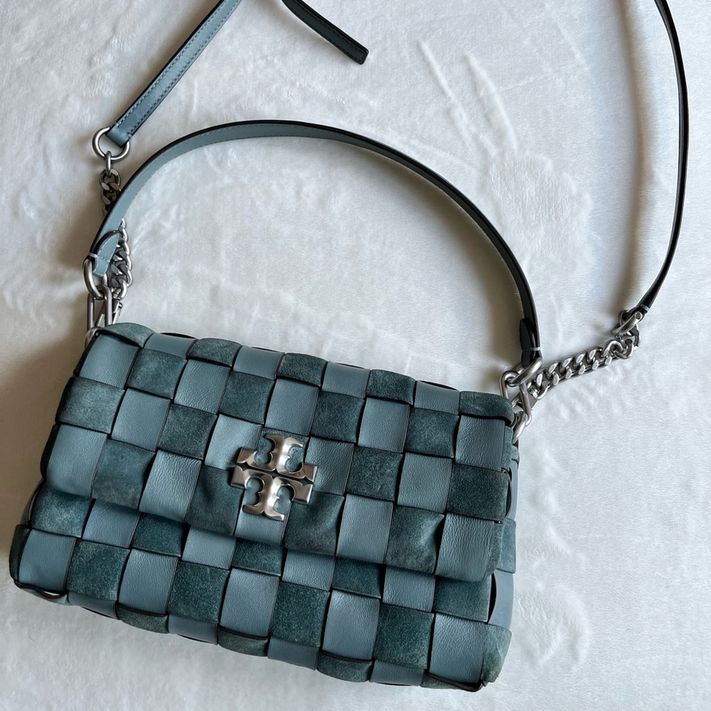 Kira small woven leather shoulder bag